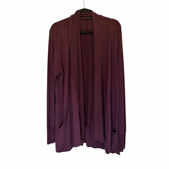 Athleta Sweaters - Athleta Open-Front Drape Cardigan - Plum